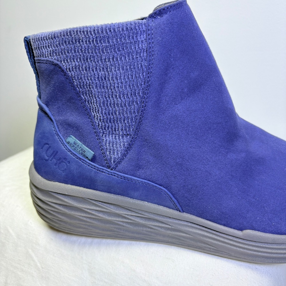 Ryka‎ Noelle Next Blue Fabric Ankle Boots Women 11M Side Zip Comfort Booties - Picture 11 of 15